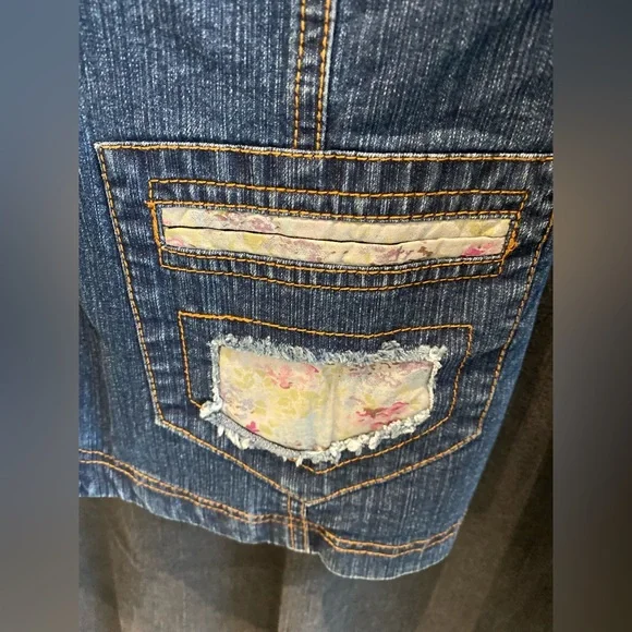 VSSP denim blazer jacket with floral details - Picture 4 of 9